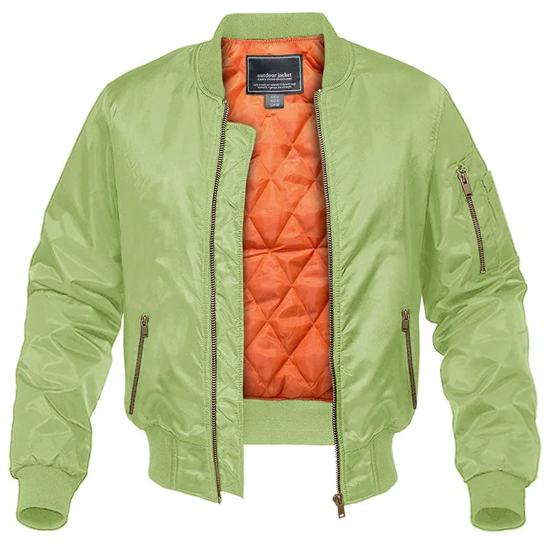 Montarello Men's Bomber Jacket Padded Zip Pockets