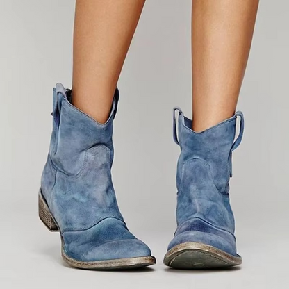 Montarello Women's Western Ankle Boots with Pointed Toe