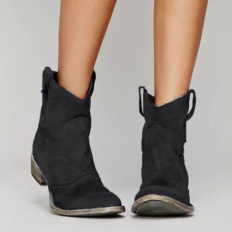 Montarello Women's Western Ankle Boots with Pointed Toe
