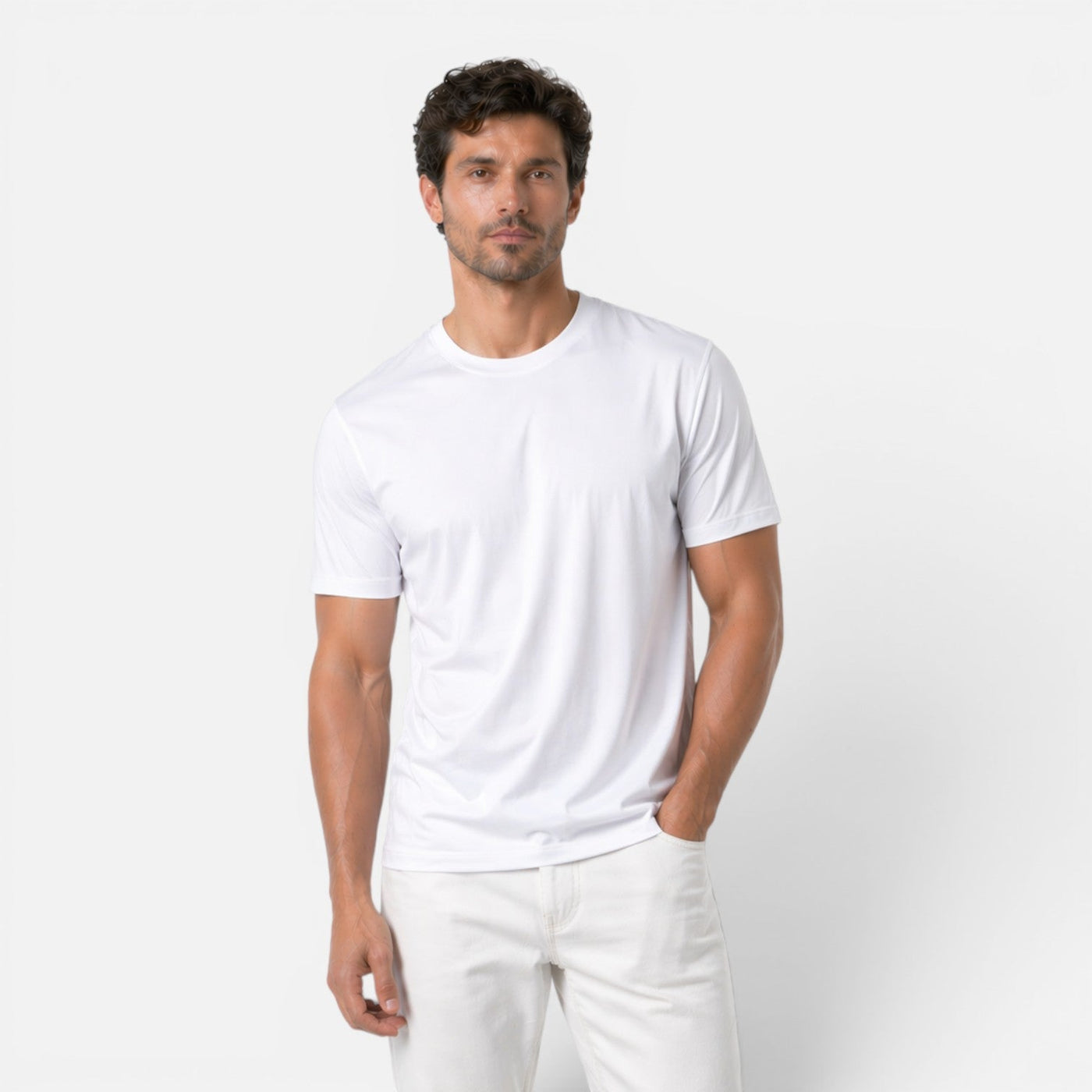 Montarello Men's Ice Silk Lightweight Cooling Crew Neck T-Shirt