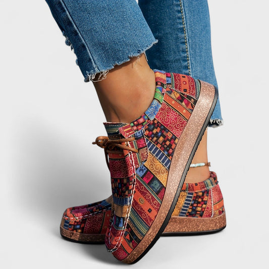 Montarello Boho Print Women's Comfort Lace-Up Shoes