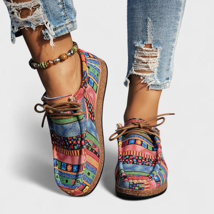 Montarello Boho Print Women's Comfort Lace-Up Shoes