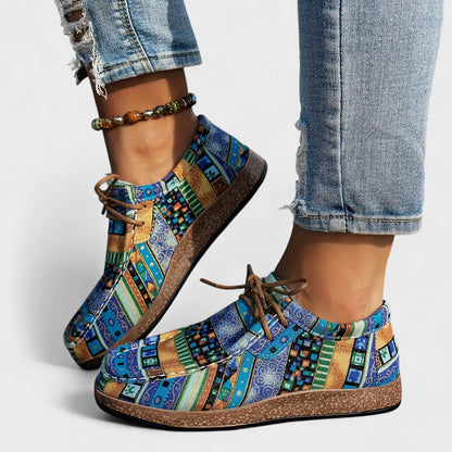 Montarello Boho Print Women's Comfort Lace-Up Shoes
