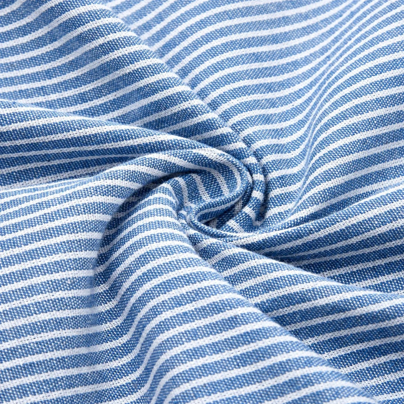 Montarello Women's Striped V-Neck Button-Front Linen-Look Midi Dress
