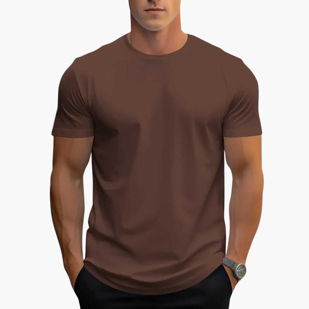 Męski t-shirt Montarello z krótkim rękawem i okrągłym dekoltem