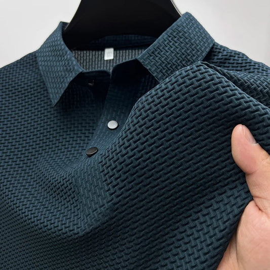 Montarello Men’s Textured Knit Polo Shirt
