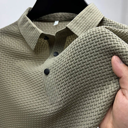 Montarello Men’s Textured Knit Polo Shirt