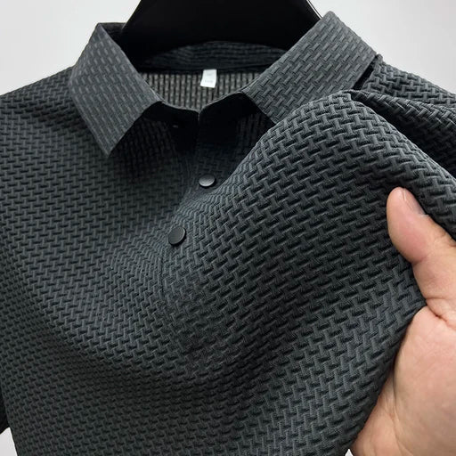 Montarello Men’s Textured Knit Polo Shirt