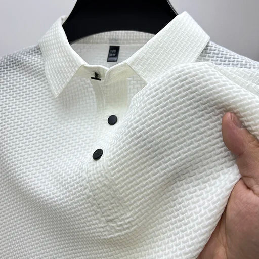 Montarello Men’s Textured Knit Polo Shirt