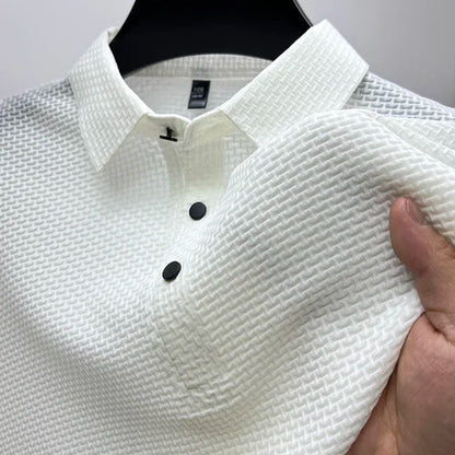 Montarello Men’s Textured Knit Polo Shirt