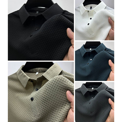 Montarello Men’s Textured Knit Polo Shirt