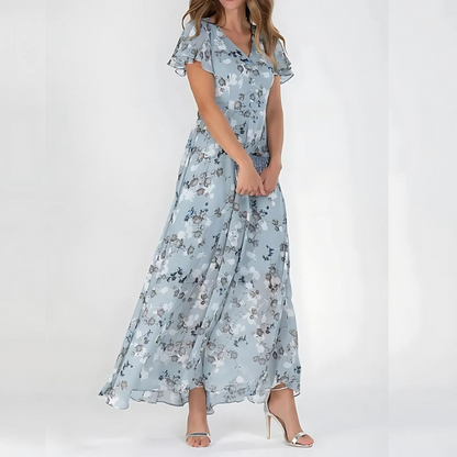 Montarello Floral Flutter Sleeve Midi Dress Women's