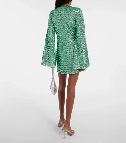 Montarello Sequin V-Neck Women's Mini Dress
