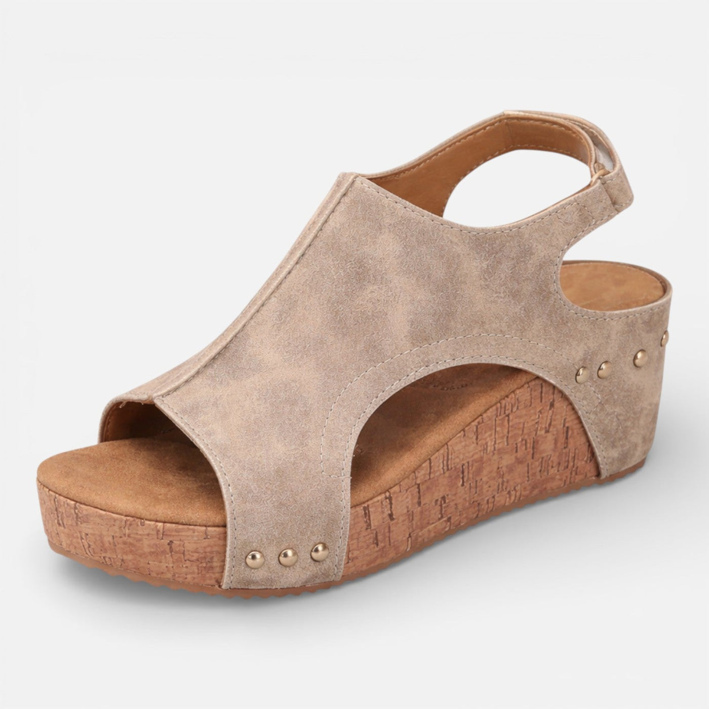 Montarello Women's Open-Toe Cork Wedge Cushioned Platform Sandals