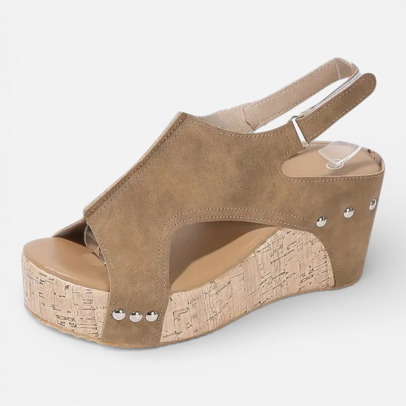 Montarello Women's Open-Toe Cork Wedge Cushioned Platform Sandals