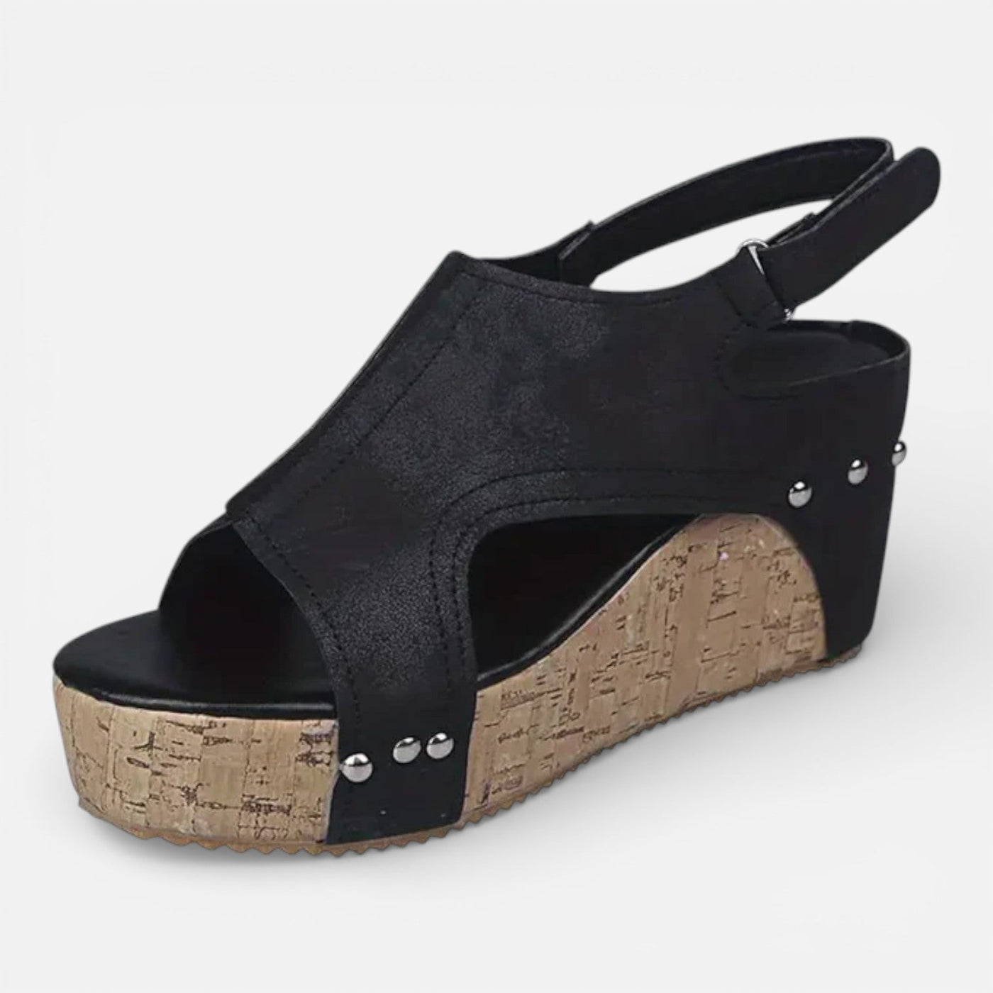 Montarello Women's Open-Toe Cork Wedge Cushioned Platform Sandals
