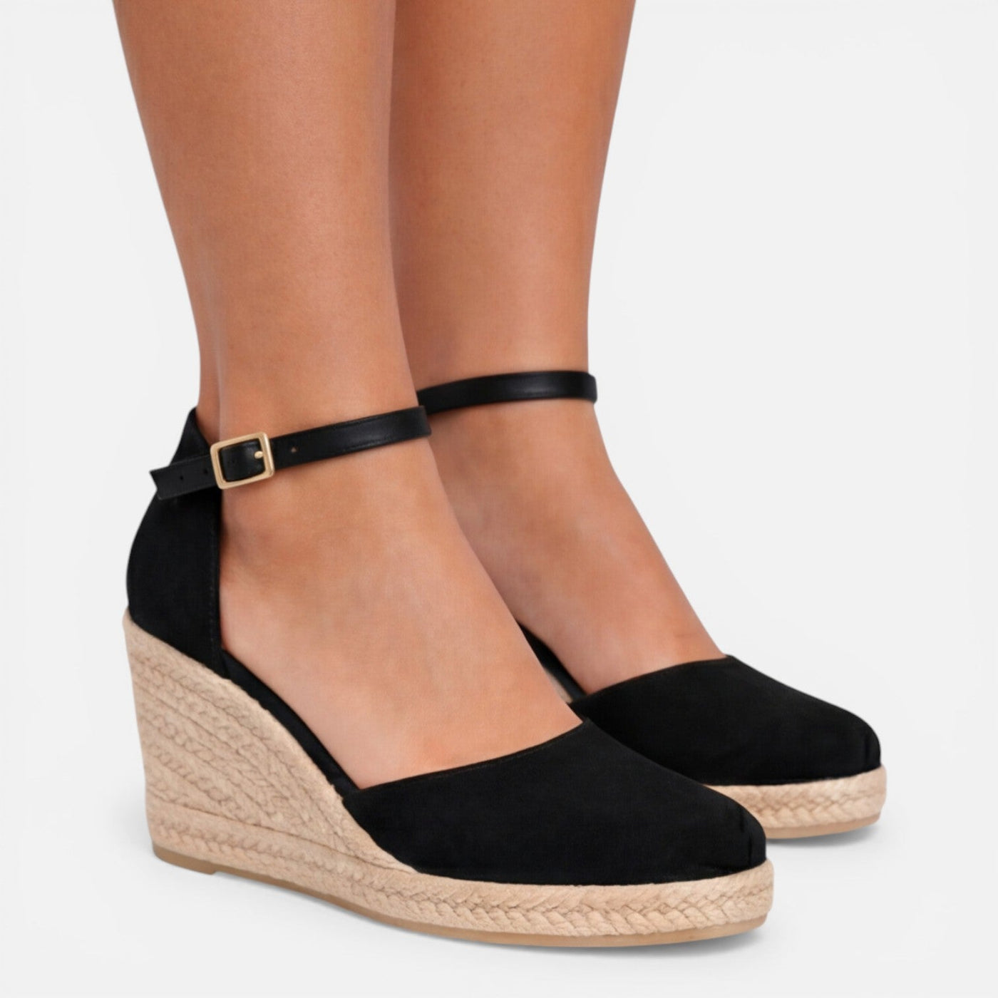 Montarello Women's Closed-Toe Jute Wedge Ankle Strap Espadrille Sandals