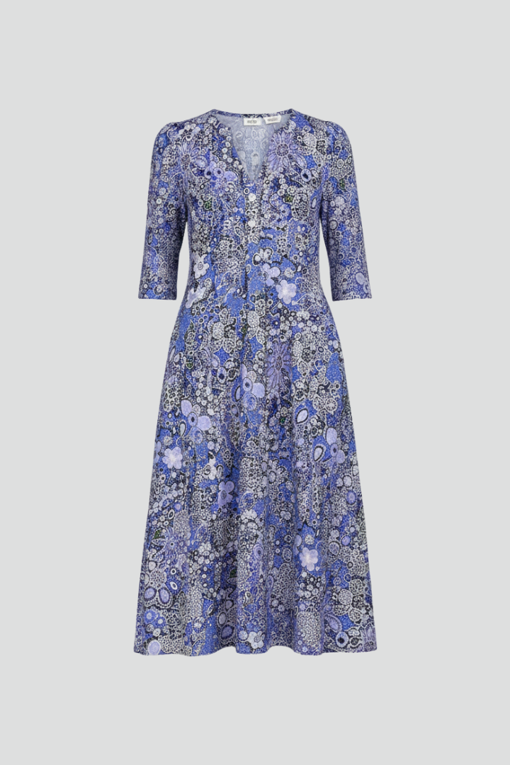 Montarello Floral V-Neck Women's Midi Dress
