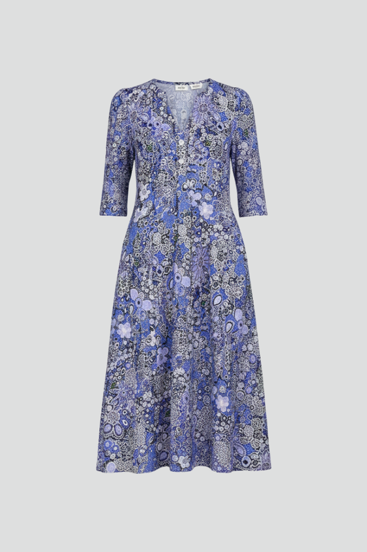 Montarello Floral V-Neck Women's Midi Dress