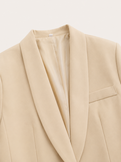 Montarello Women's Belted Blazer and Wide-Leg Trouser Suit Set