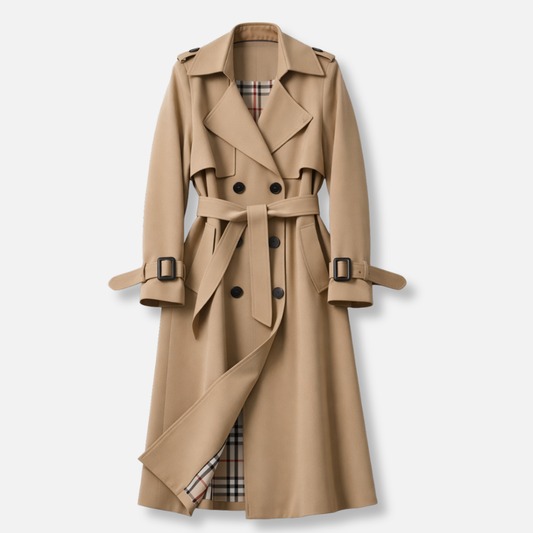 Montarello Women's Belted Trench Coat with Tailored Fit