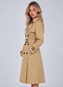 Montarello tan trench coat – side detail