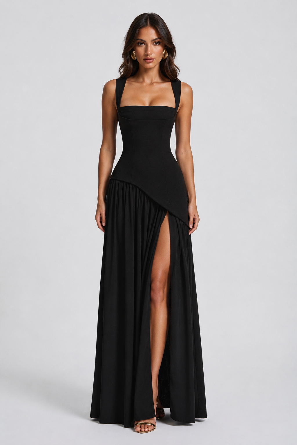 Montarello Women's Draped Satin-Look Maxi Dress – Wedding Guest Style