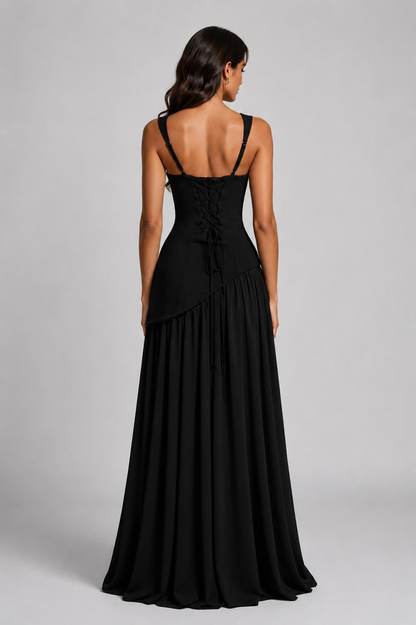 Montarello Women's Draped Satin-Look Maxi Dress – Wedding Guest Style