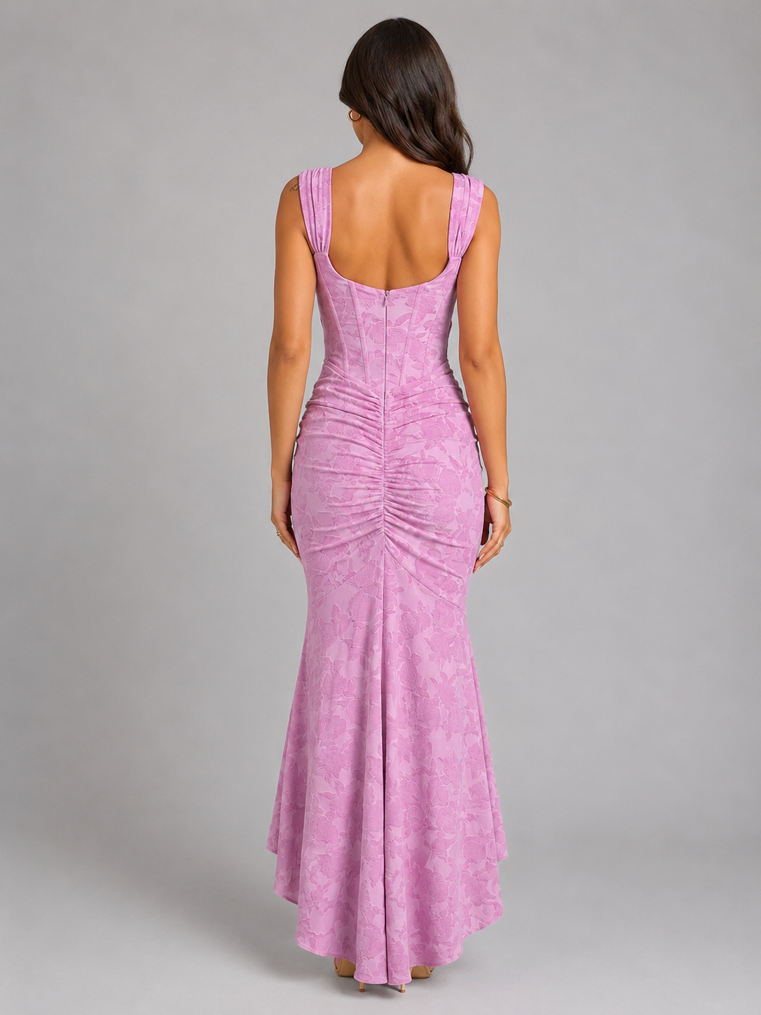 Montarello Women's Floral Corset Maxi Dress with Fishtail Hem – Wedding Guest Style