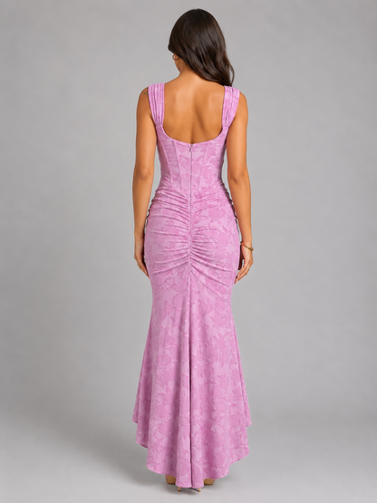 Montarello Women's Floral Corset Maxi Dress with Fishtail Hem – Wedding Guest Style