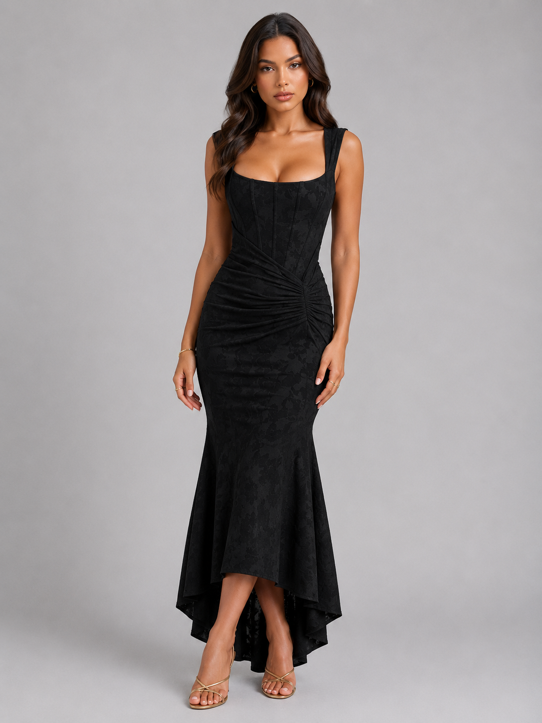 Montarello Women's Floral Corset Maxi Dress with Fishtail Hem – Wedding Guest Style