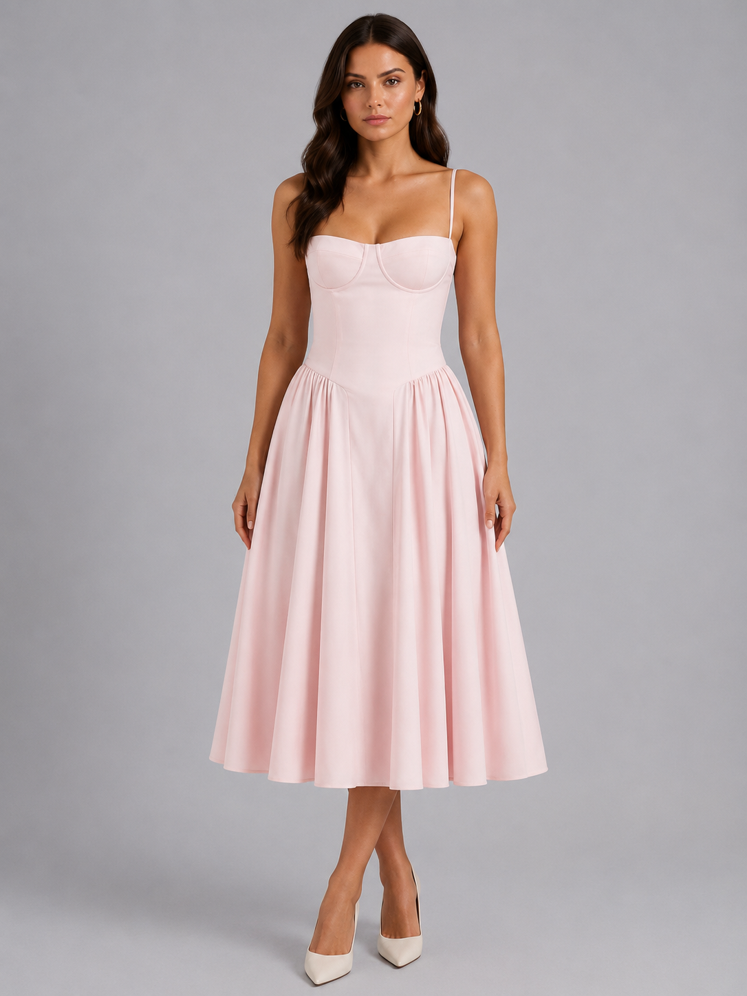 Montarello Women's Floral Corset Midi Dress – Wedding Guest Style