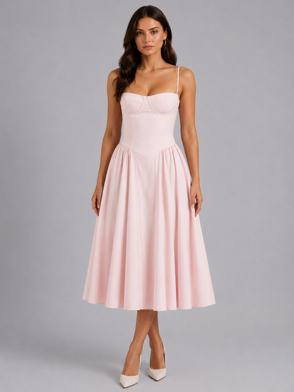 Montarello Women's Floral Corset Midi Dress – Wedding Guest Style
