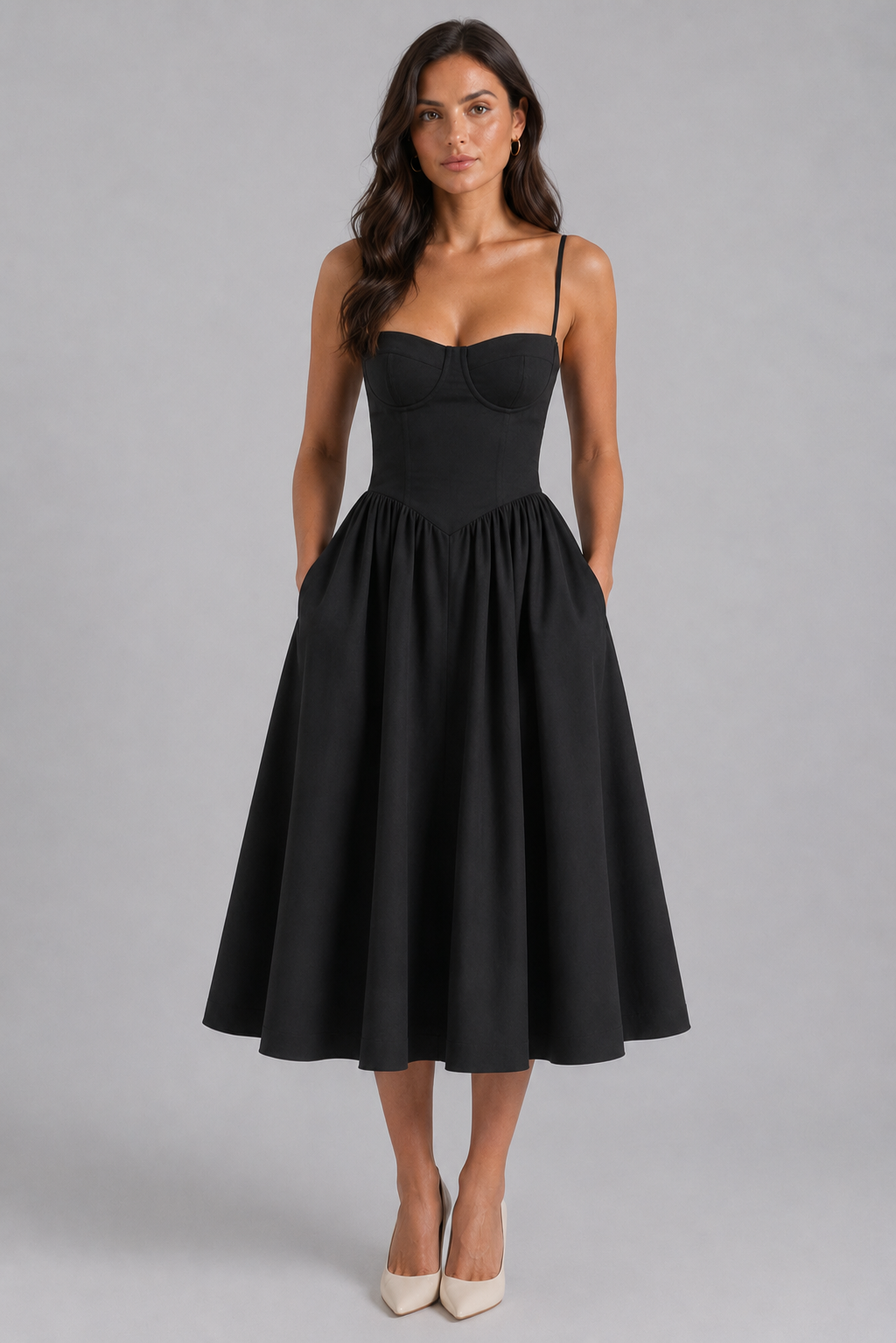 Montarello Women's Floral Corset Midi Dress – Wedding Guest Style