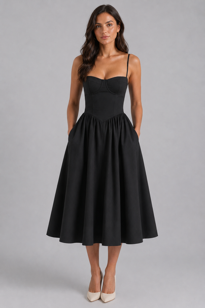 Montarello Women's Floral Corset Midi Dress – Wedding Guest Style