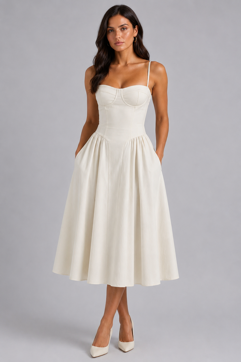 Montarello Women's Floral Corset Midi Dress – Wedding Guest Style