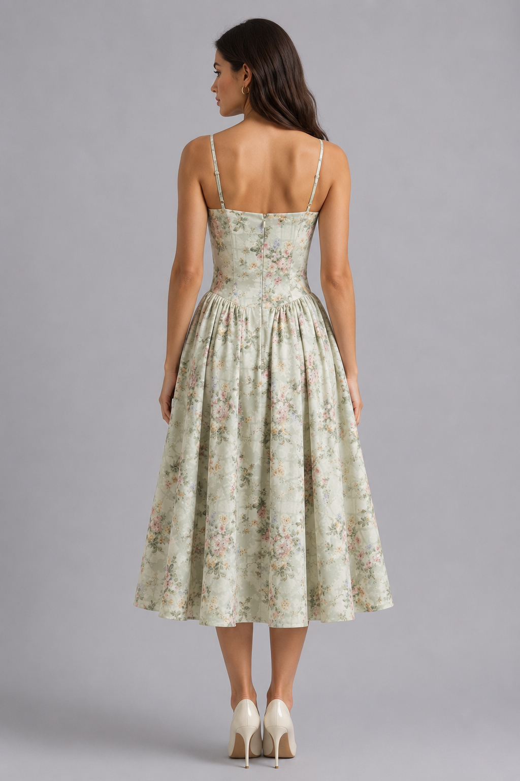 Montarello Women's Floral Corset Midi Dress – Wedding Guest Style