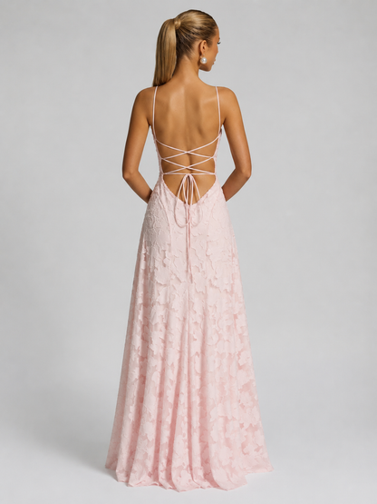 Montarello Women's Floral Lace Corset Maxi Wedding Guest Dress