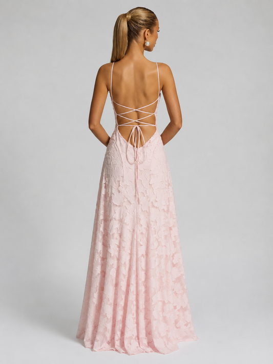 Montarello Women's Floral Lace Corset Maxi Wedding Guest Dress