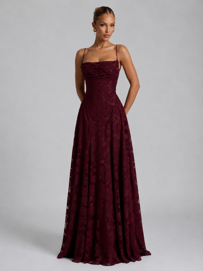 Montarello Women's Floral Lace Corset Maxi Wedding Guest Dress