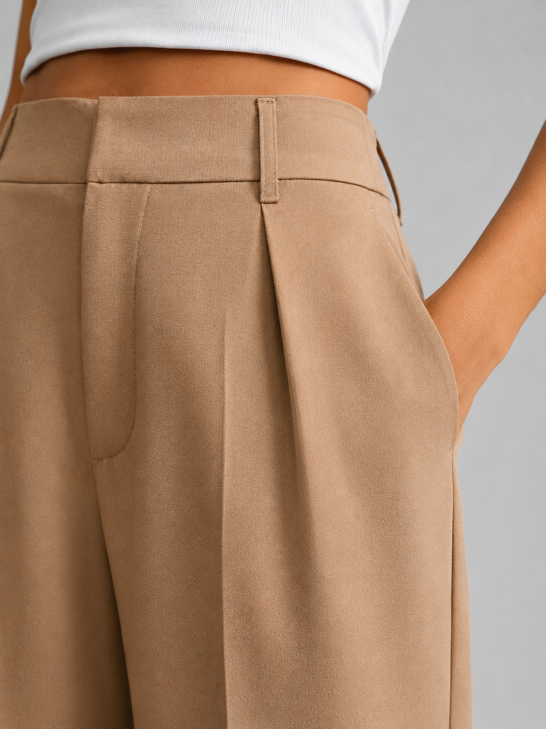 Montarello Women's Wide Leg Trousers High Waist Pleated