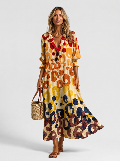 Montarello Women's Printed Maxi Shirt Dress