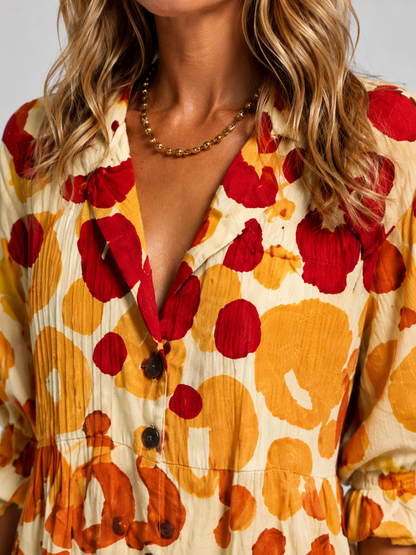 Montarello Women's Printed Maxi Shirt Dress
