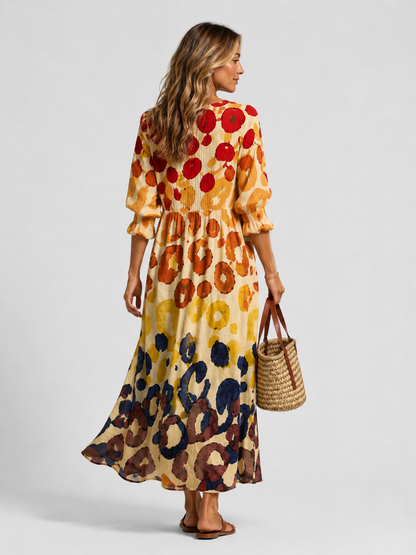 Montarello Women's Printed Maxi Shirt Dress