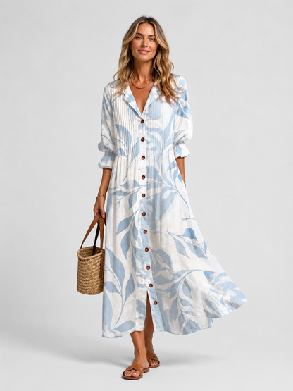 Montarello Women's Printed Maxi Shirt Dress