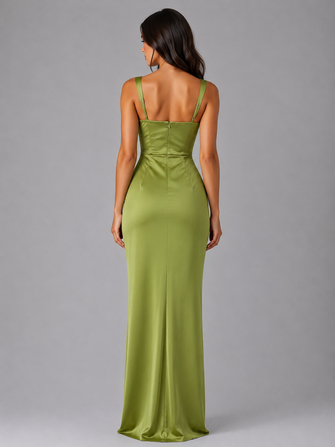 Montarello Women's Satin-Look Ruched Waist Maxi Dress – Wedding Guest Style