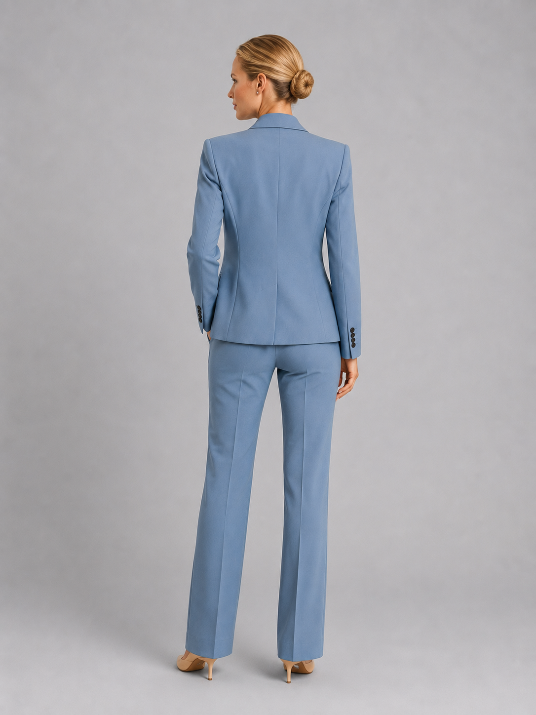 Montarello Women's Tailored Blazer and High-Waist Trouser Suit Set