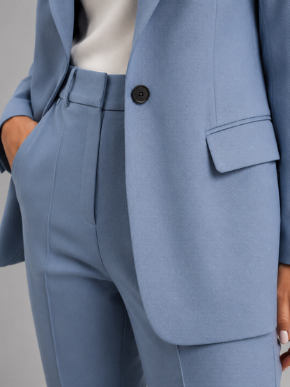 Montarello Women's Tailored Blazer and High-Waist Trouser Suit Set