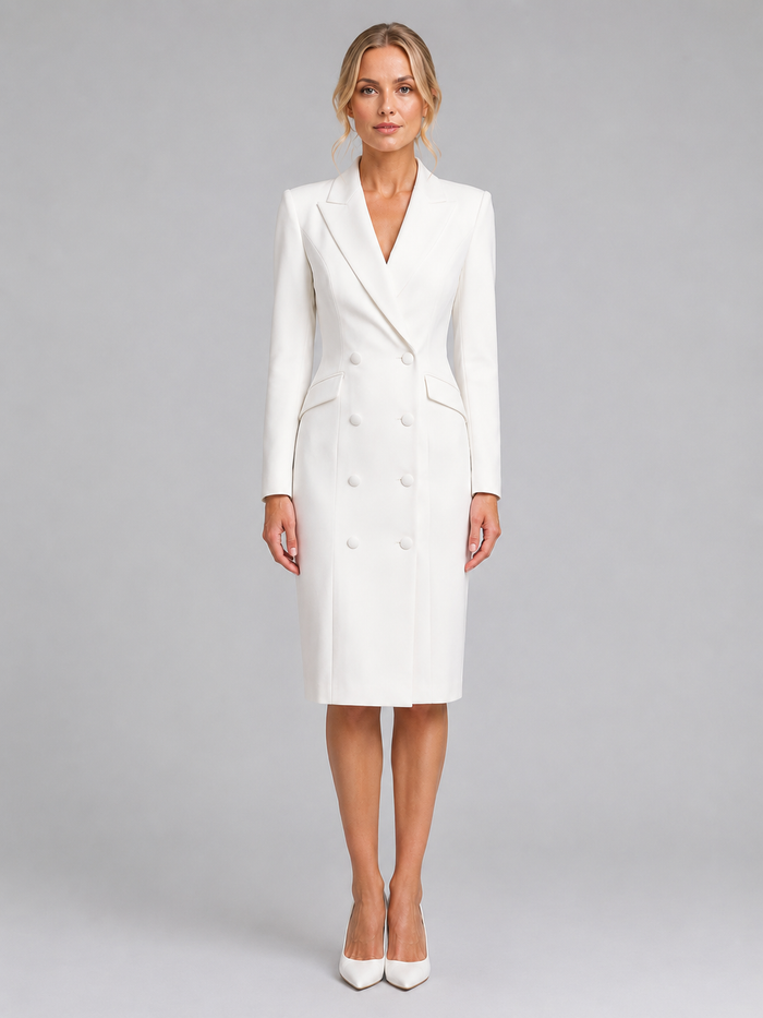 Montarello Women's Blazer Dress Double Breasted Midi