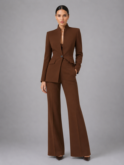 Montarello Women's Tailored Blazer and Wide-Leg Trouser Suit Set